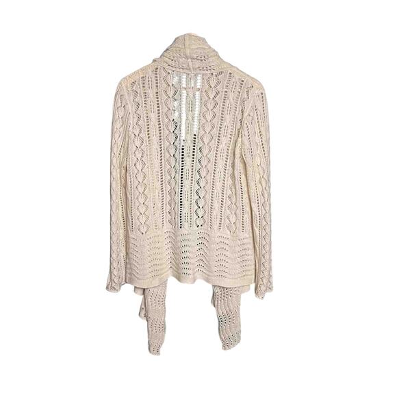 Calypso St. Barth Cashmere Open Front Cardigan Sz M Beige Open Knit Luxe Sweater - Picture 3 of 8